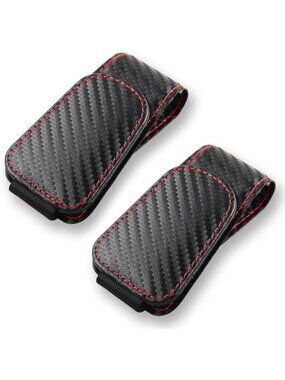 Magnetic Leather Sunglass Holder Clip for Car Visor - 2Pcs Eyewear & Ticket